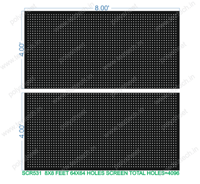 SCR531	8X8 FEET 64X64 HOLES SCREEN TOTAL HOLES=4096 IN 2 PARTS