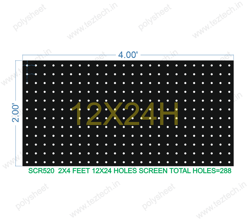 SCR520	2X4 FEET 12X24 HOLES SCREEN TOTAL HOLES=288