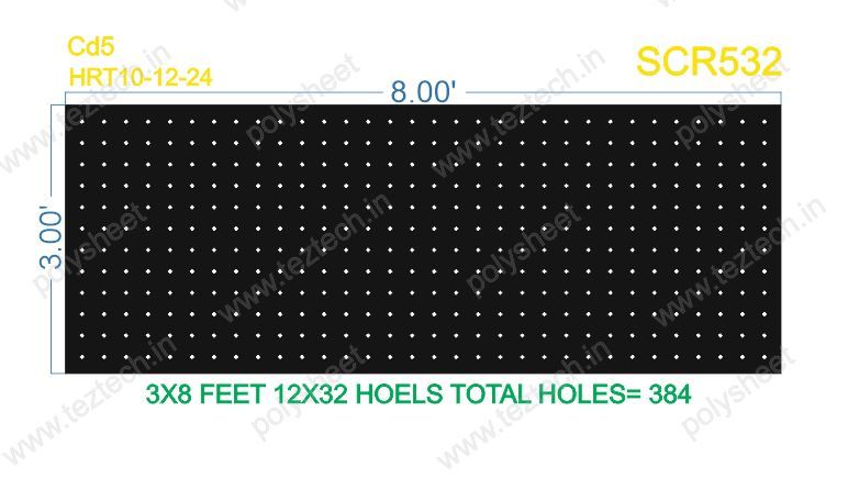 SCR532  3X8 FEET 12X32 HOLES SCREEN TOTAL HOLES=384