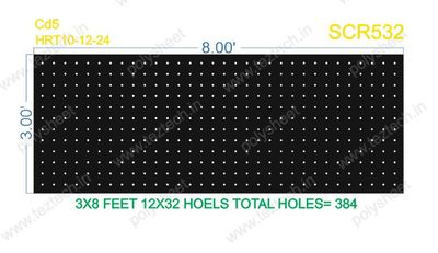 SCR532  3X8 FEET 12X32 HOLES SCREEN TOTAL HOLES=384