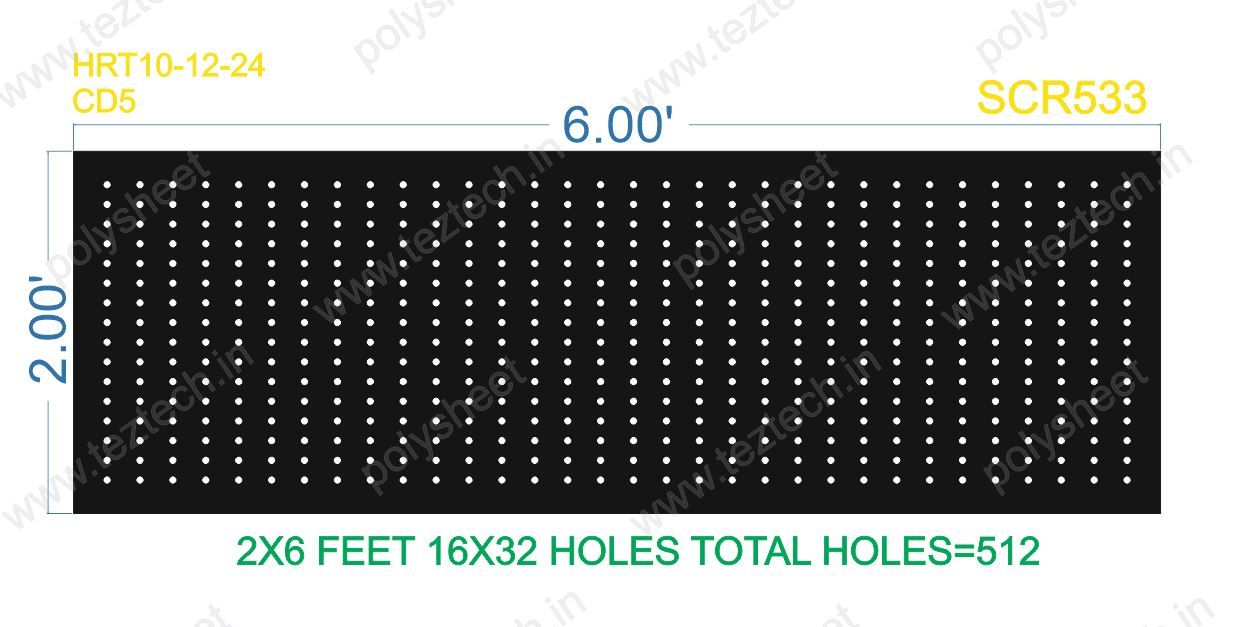 SCR533  2X6 FEET 16X32 HOLES SCREEN TOTAL HOLES=512