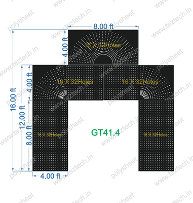 GT41.4 GATE41.4 16X32  2560 HOLES   5 PARTS
