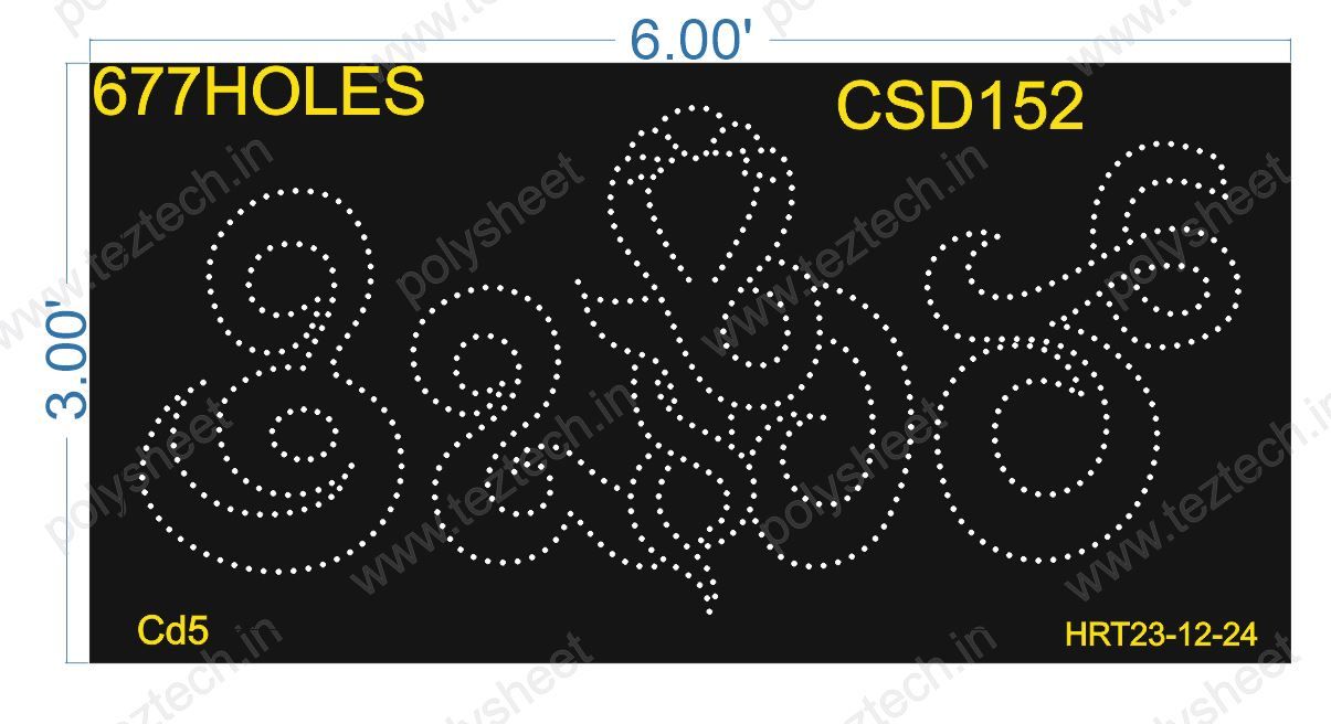CSD152  CUSTOM DESIGNE 3X6  FEET 677 HOLES