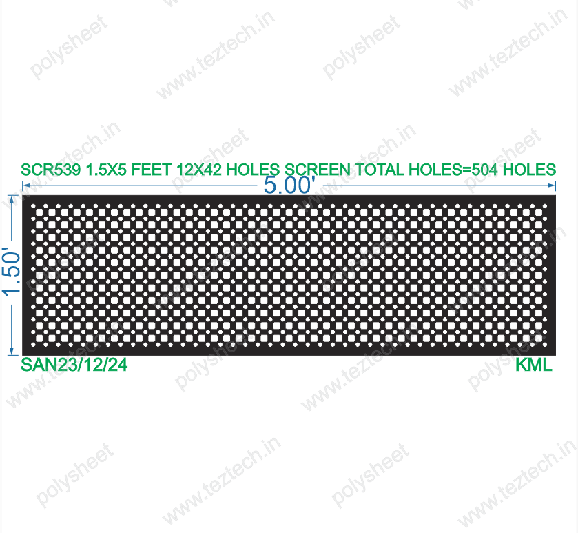 1.5X5 FEET 12X42 HOLES SCREEN TOTAL HOLES=504
