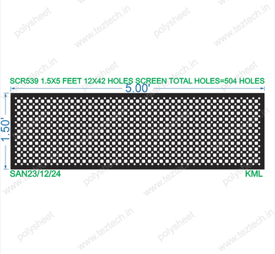 1.5X5 FEET 12X42 HOLES SCREEN TOTAL HOLES=504