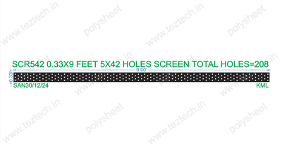 SCR542 0.33X9 FEET 3X42 AND 2X41 HOLES SCREEN TOTAL HOLES=208