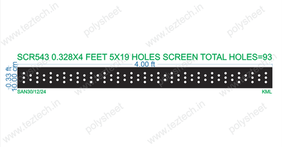 SCR543 0.328X4 FEET 3X19 AND 2X18 HOLES SCREEN TOTAL HOLES=93
