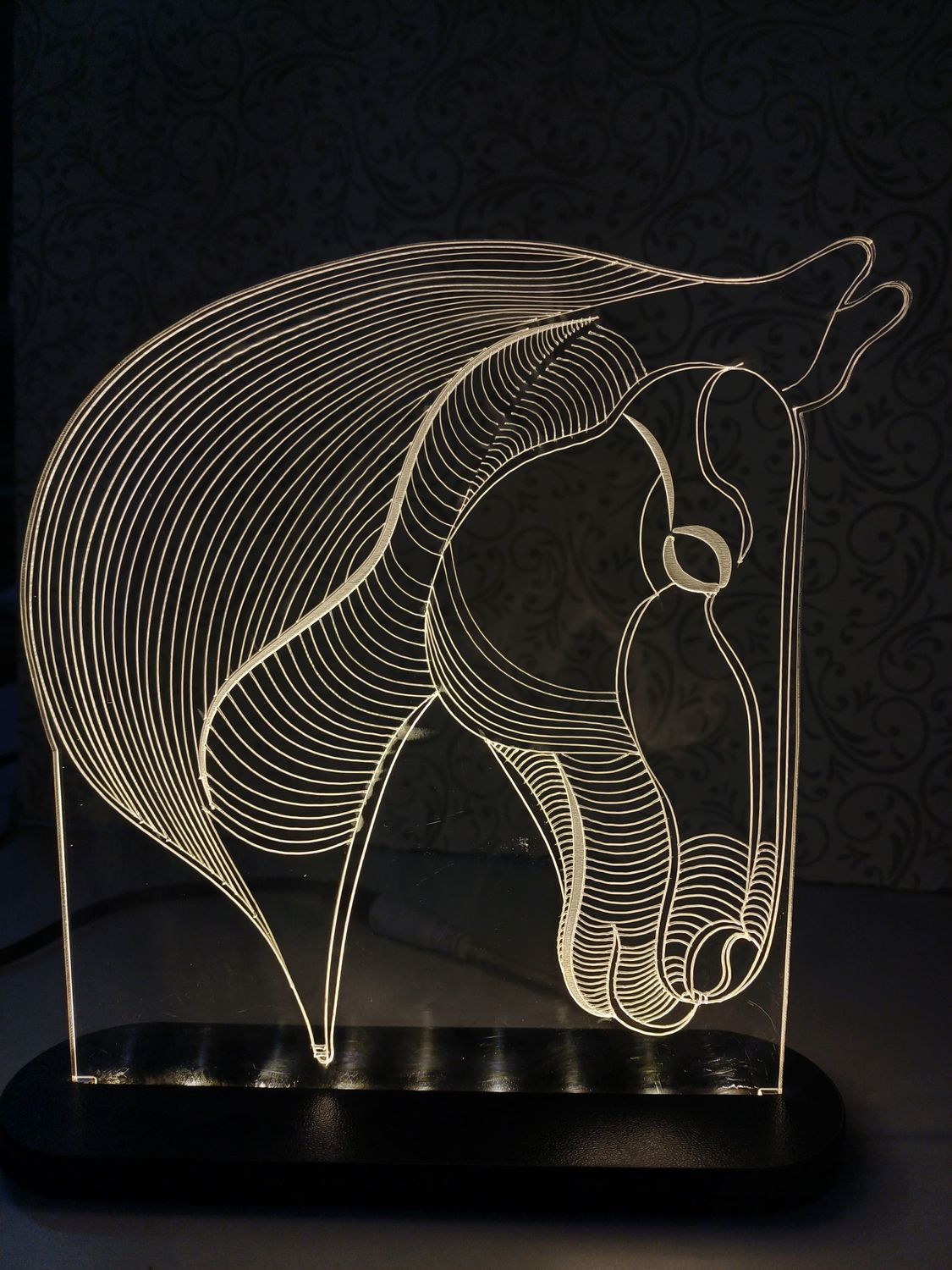 Acrylic Lamp Horse 6.8X8.5 INCH