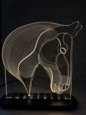 Acrylic Lamp Horse 6.8X8.5 INCH