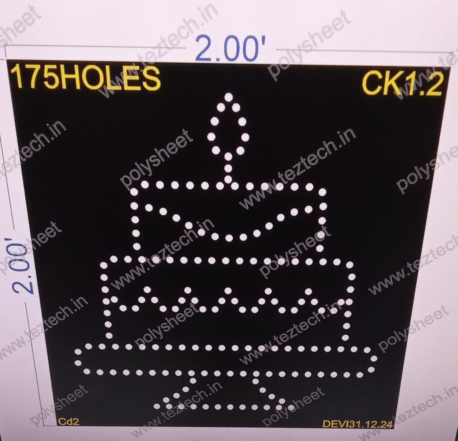 CK1.2 CAKE 1 PART 2X2 FEET 175 HOLES