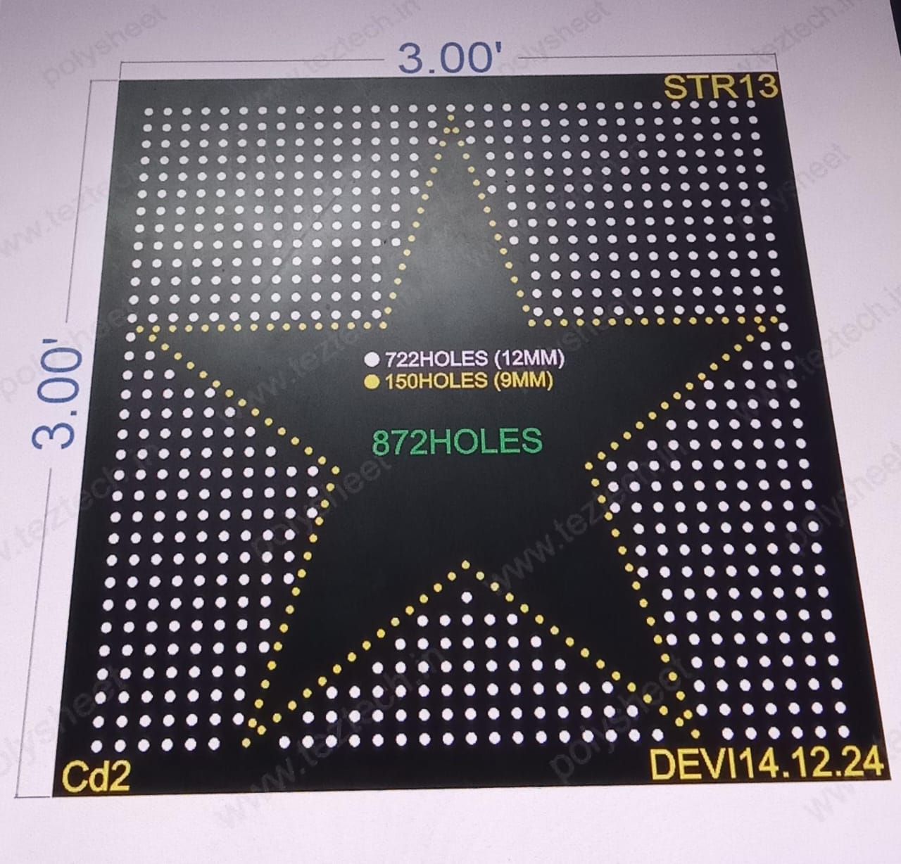 STR13 STAR 1 PART 3X3 FEET 872 HOLES