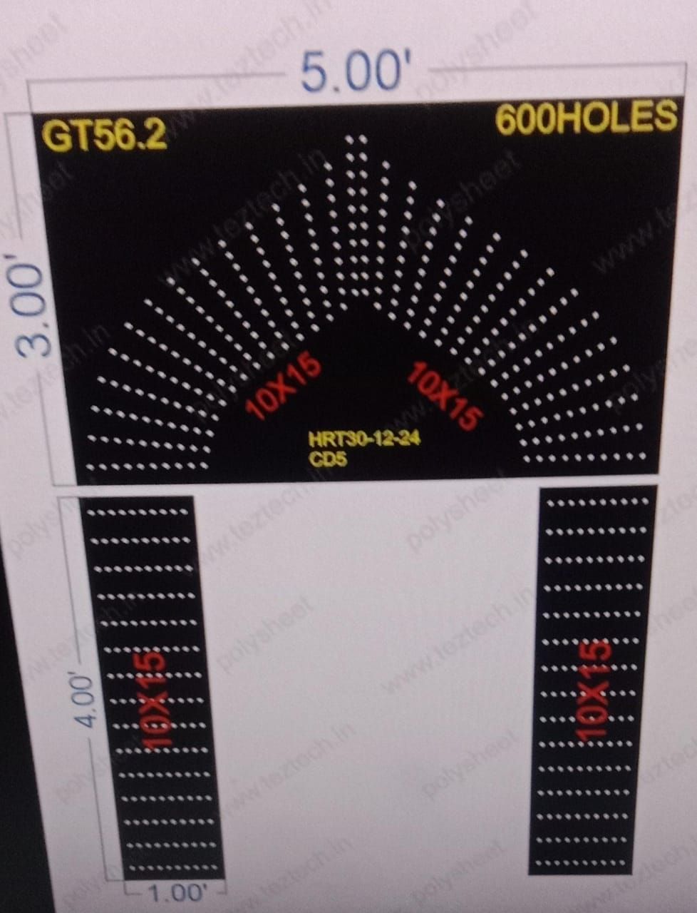 GT56.2 GATE 600 HOLES  7X5 FEET (3 PARTS)