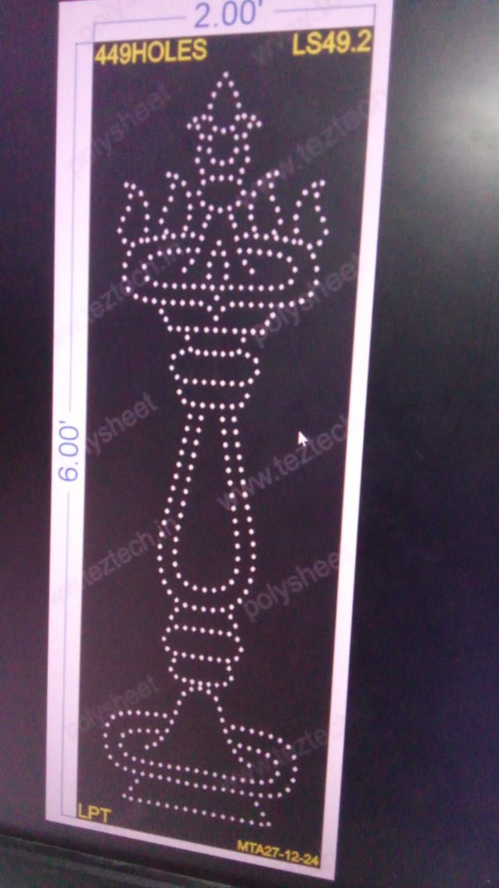 LS49.2 LAMP STAND  1 PART 6X2 FEET 449 HOLES