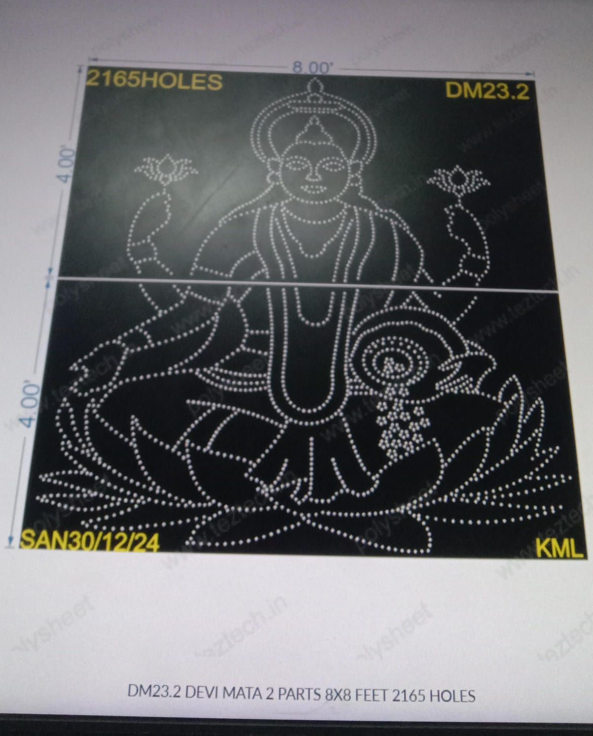 DM23.2 DEVI MATA 2 PARTS 8X8 FEET 2165 HOLES