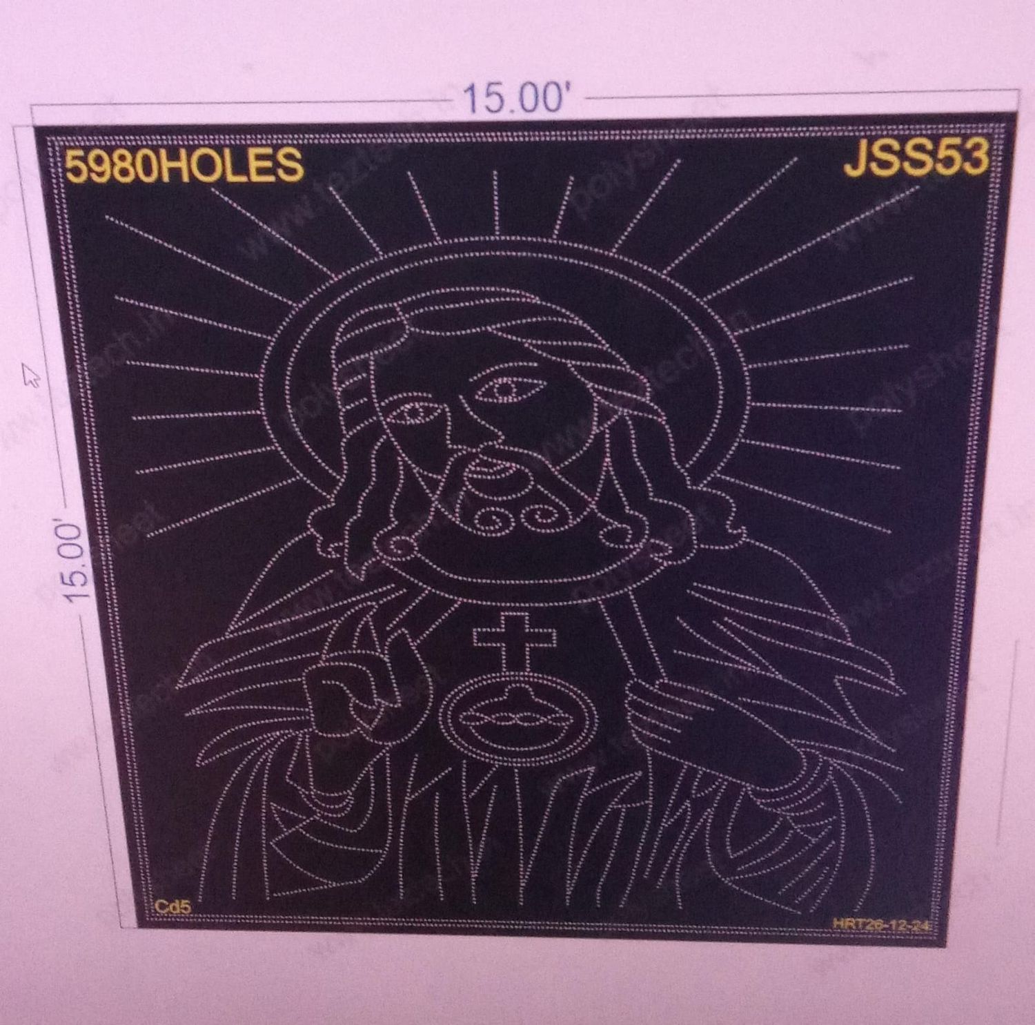 JSS53 JESUS 15X15 FEET 5980 HOLES (4 PARTS)