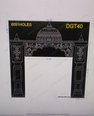 DGT40 DESIGNER GATE 4 PARTS 16X16 FEET 6091 HOLES