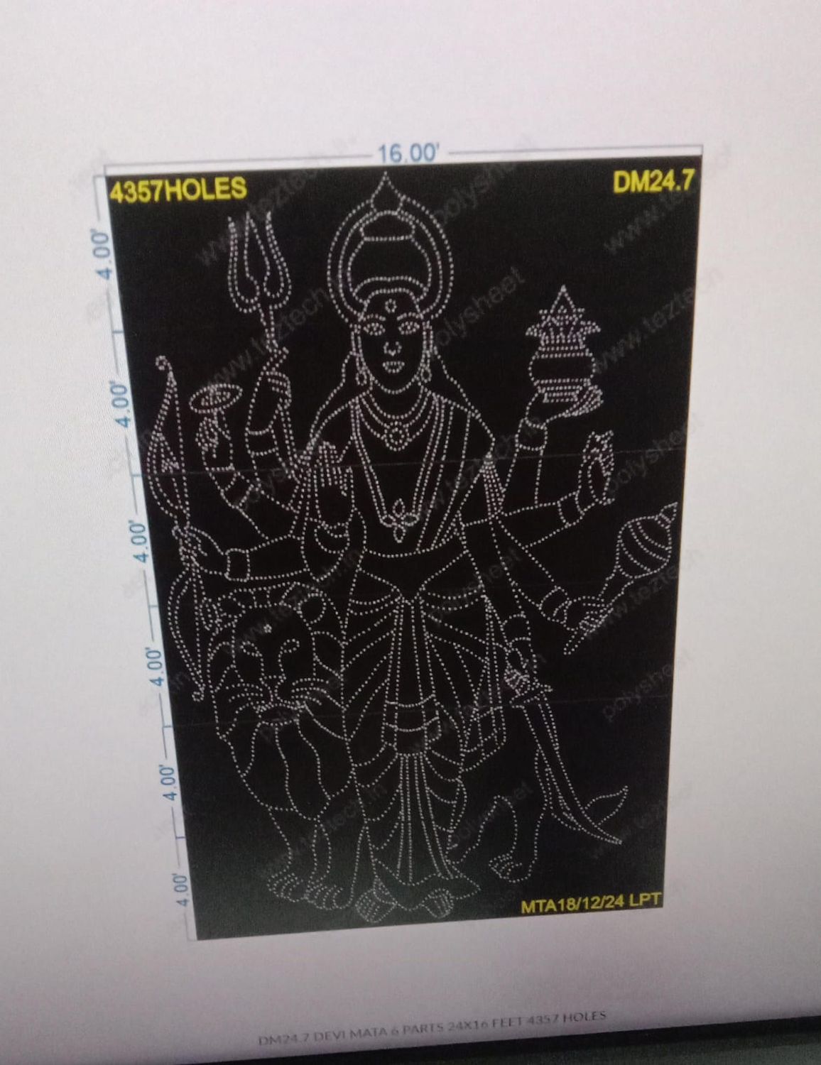 DM24.7 DEVI MATA 6 PARTS 24X16 FEET 4357 HOLES