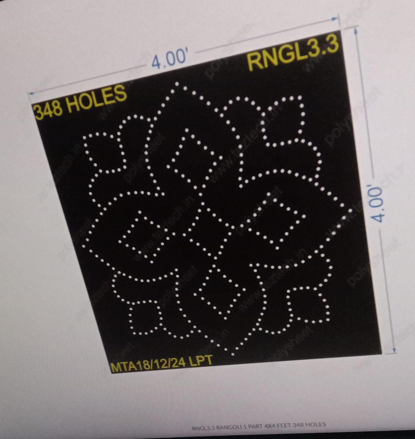 RNGL3.3 RANGOLI 1 PART 4X4 FEET 348 HOLES