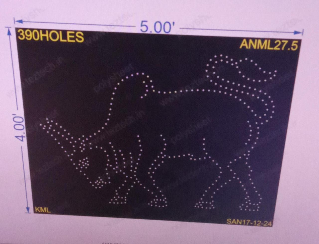 ANML27.5 ANIMAL 1 PART 4X5 FEET 390 HOLES