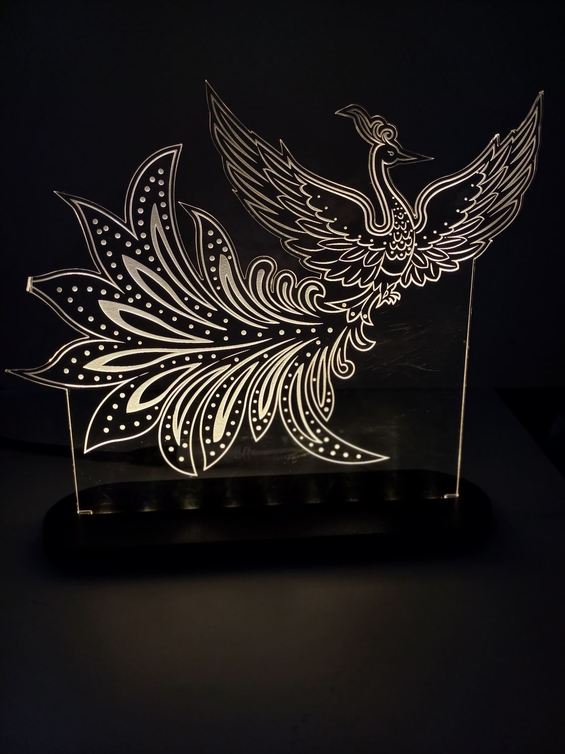 Acrylic Lamp phoenix 6.8X7.8 INCH