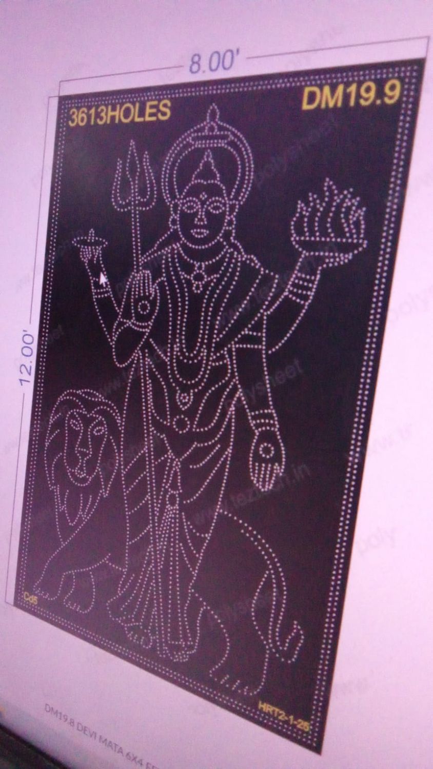 DM19.9  DEVI MATA 8X12  FEET 3613 HOLES (3 PARTS)