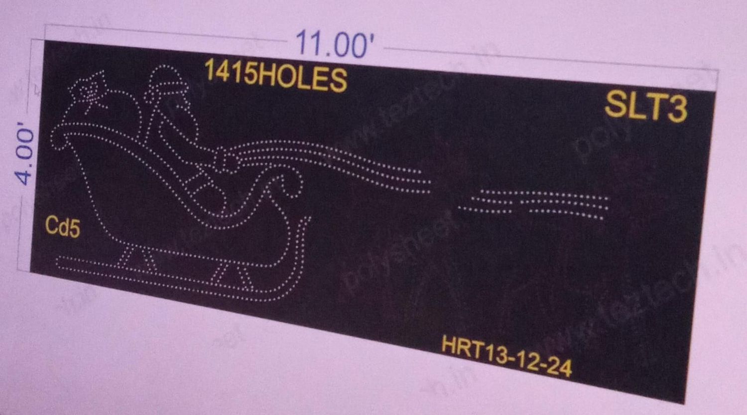 SLT3 SLEIGH  SILHOUETTE 4X11 FEET 1415HOLES