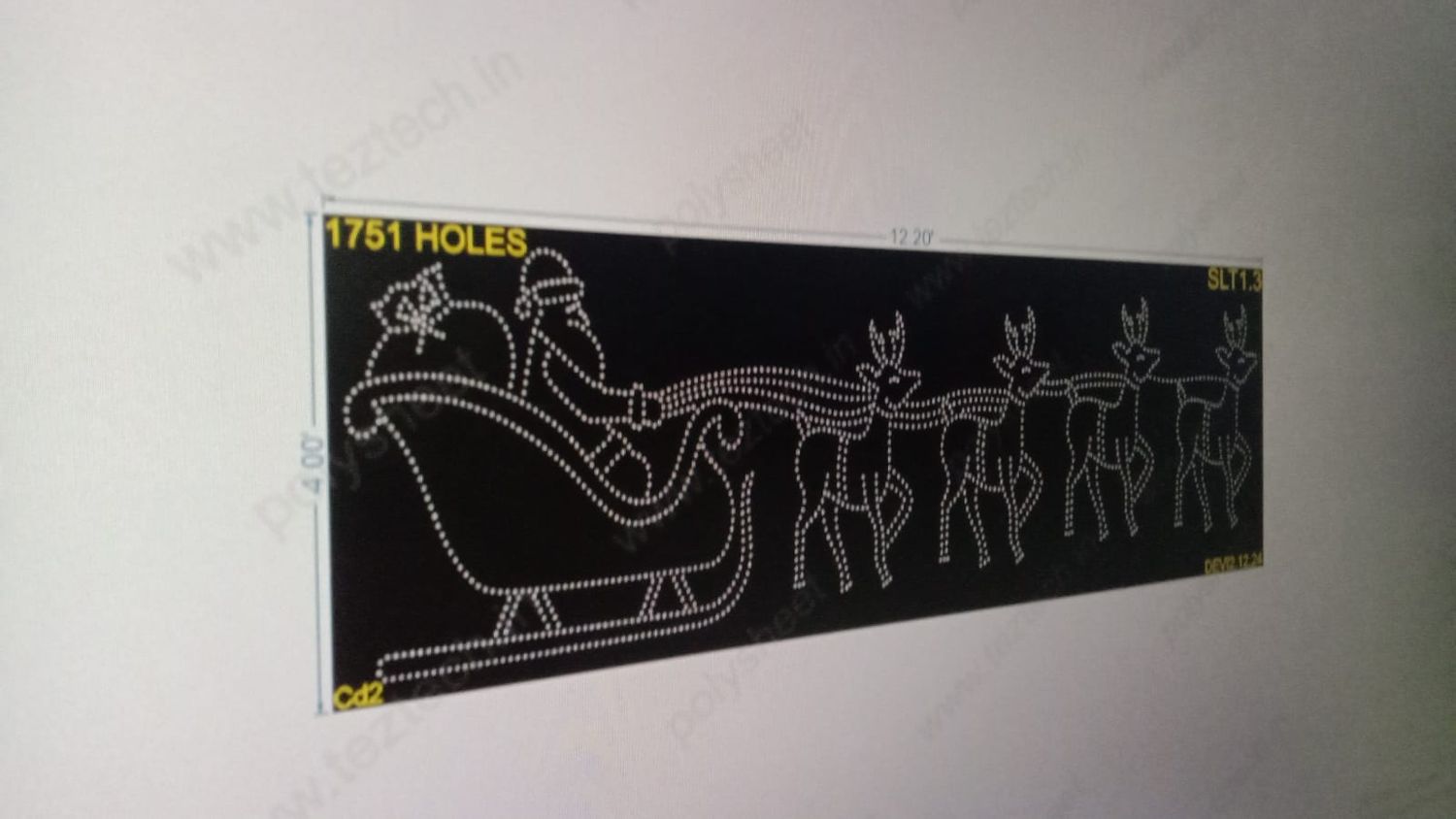 SLT1.3 SLEIGH SILHOUETTE 1 PART 4X12.2 FEET 1751 HOLES