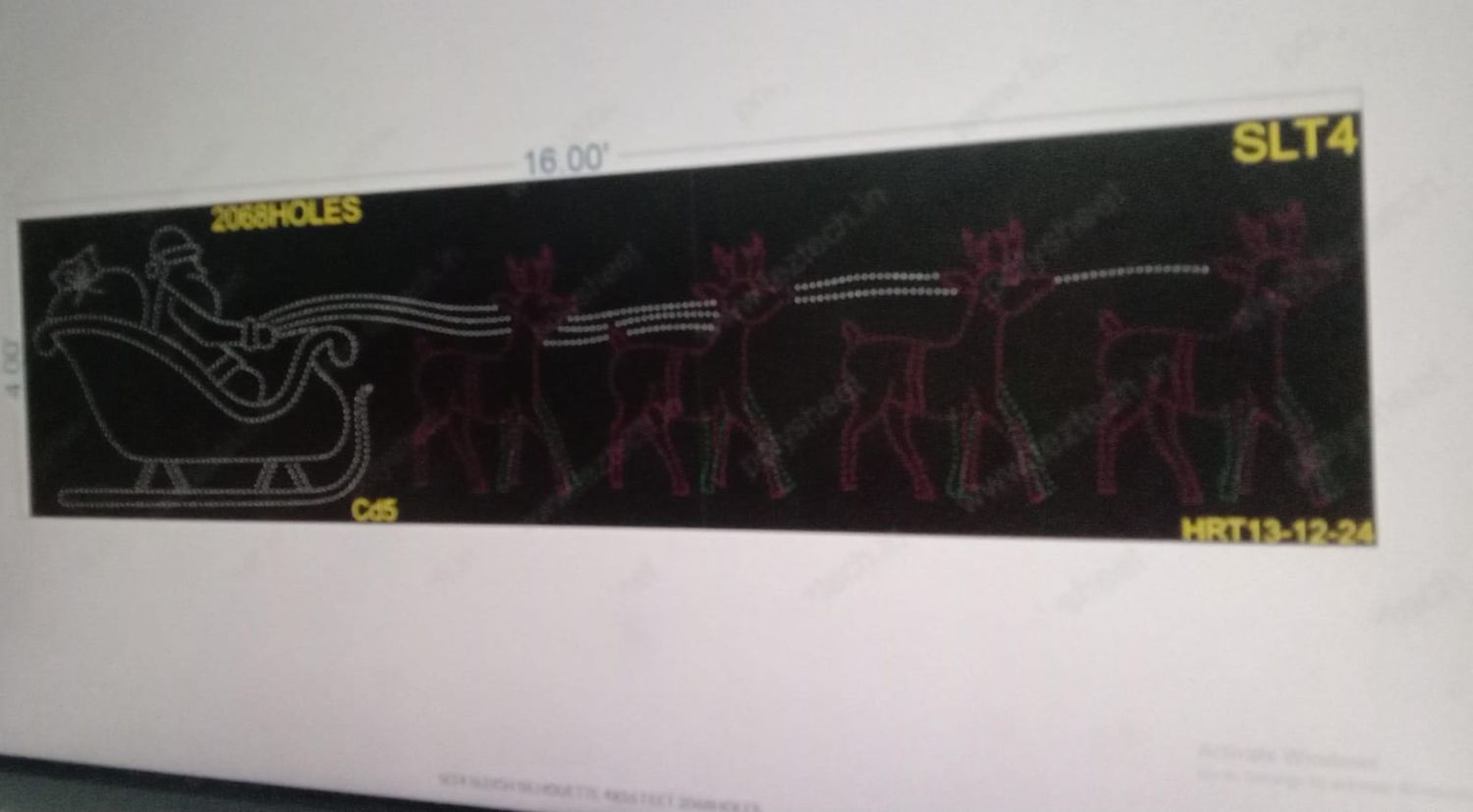 SLT4 SLEIGH  SILHOUETTE 4X16 FEET 2068HOLES