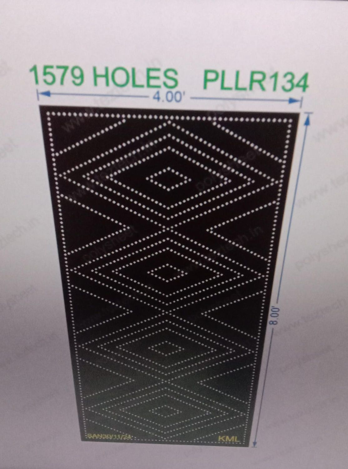 PLLR134 PILLER 1 PART 8X4 FEET 1579 HOLES