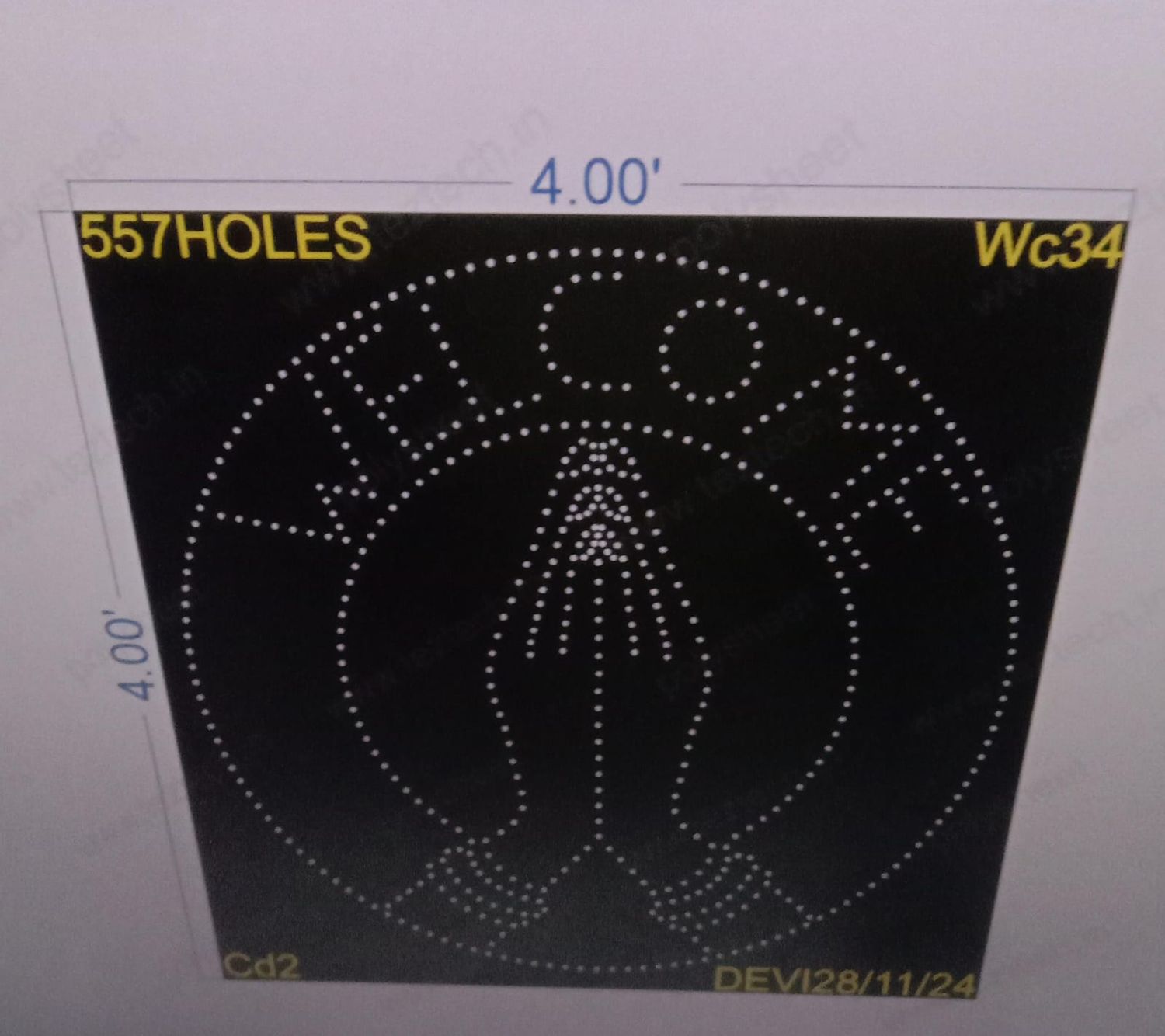 WC34 WELCOME 1 PART 4X4 FEET 557 HOLES