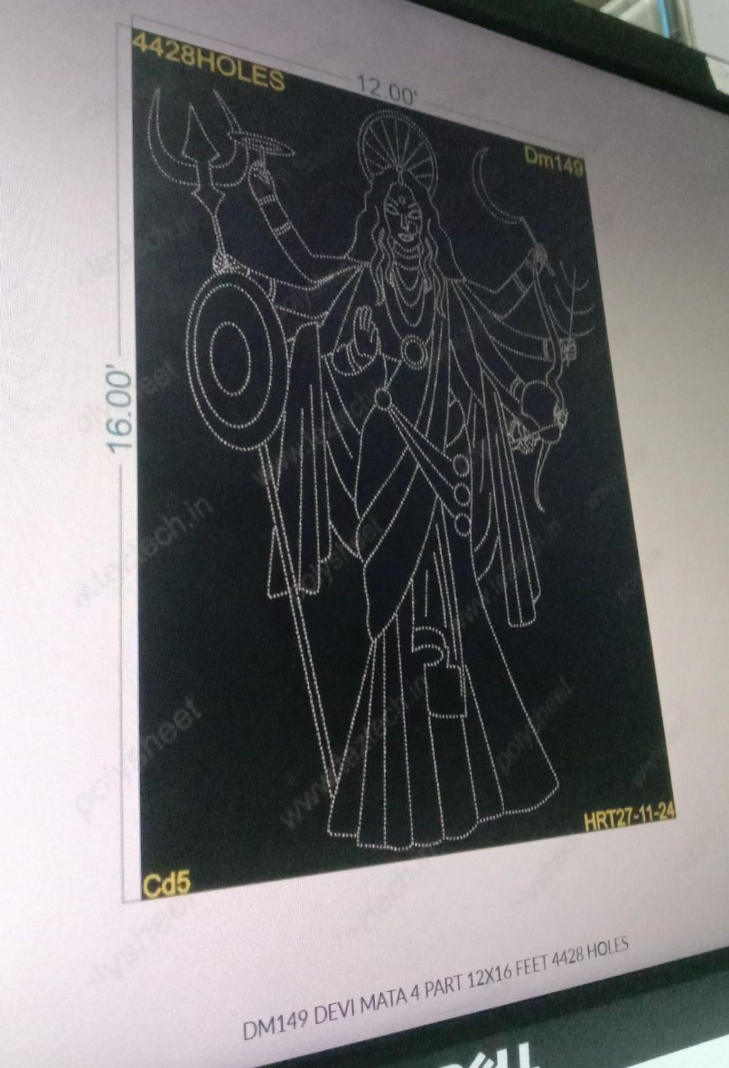 DM149 DEVI MATA  4 PART 12X16 FEET 4428 HOLES