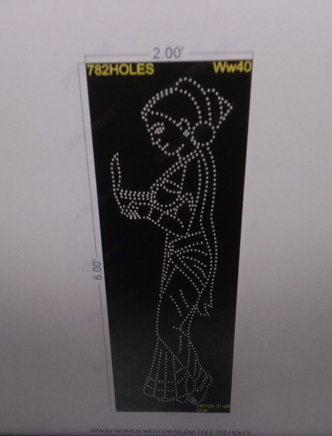 WW40 WOMEN WITH DIPAK  2X6 FEET 782 HOLES