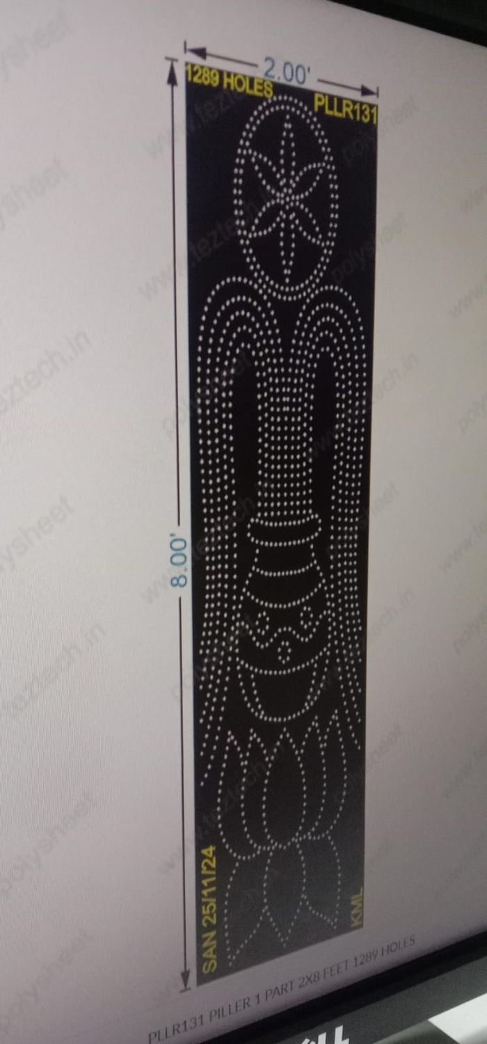 PLLR131 PILLER 1 PART 2X8 FEET 1289 HOLES