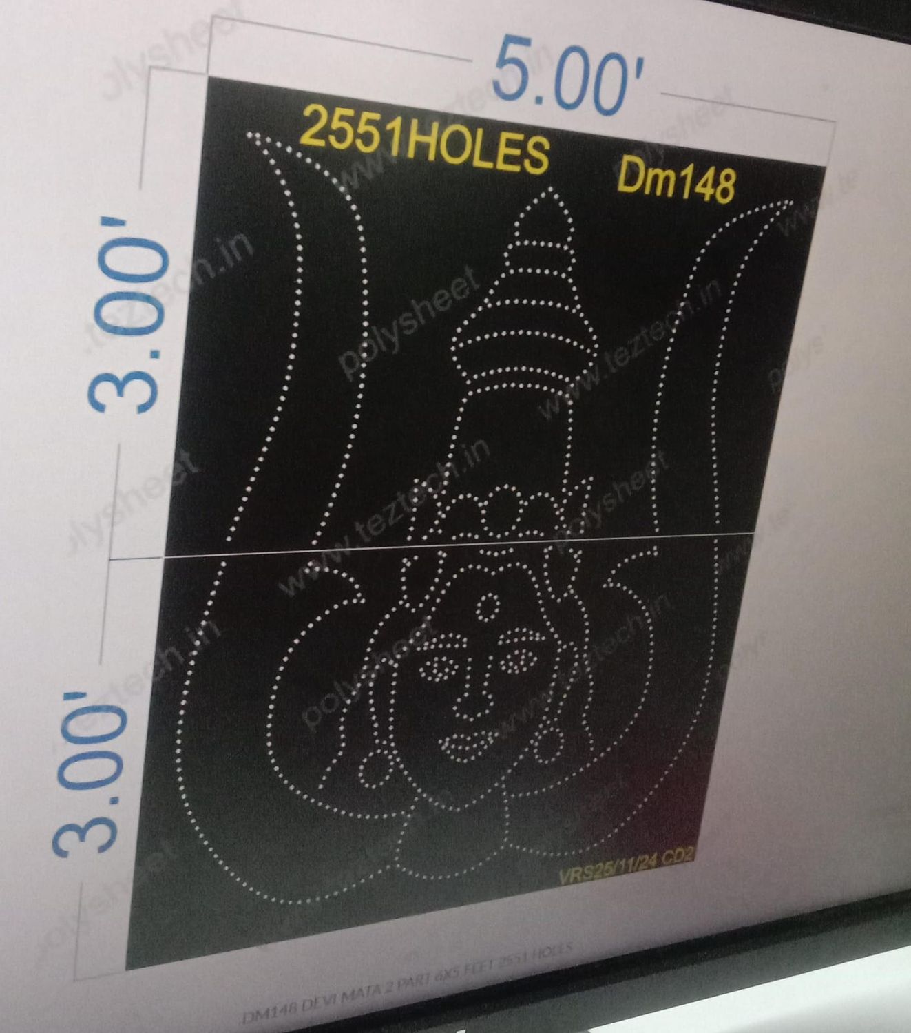 DM148 DEVI MATA 2 PART 6X5 FEET 2551 HOLES