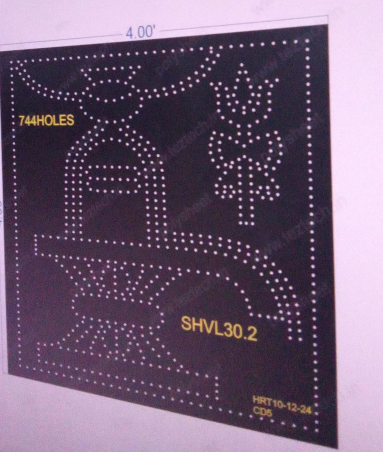 SHVL30.2  SHIVLING 4X4  FEET  744 HOLES