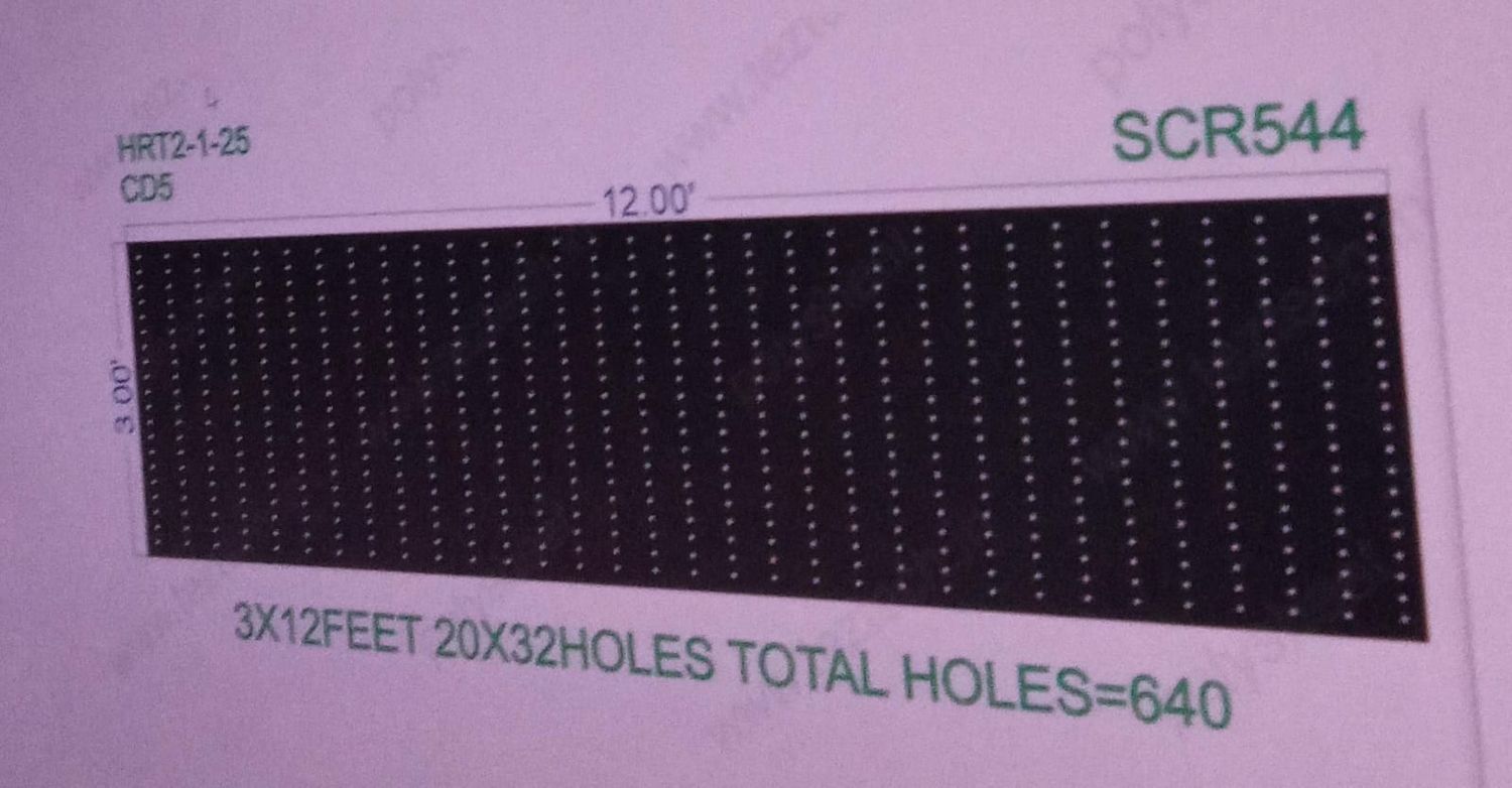 SCR544 3X12 FEET 32X20 HOLES SCREEN TOTAL HOLES=640