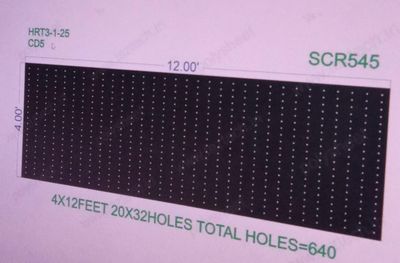SCR545 4X12 FEET 32X20 HOLES SCREEN TOTAL HOLES=640