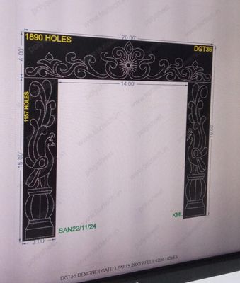DGT36 DESIGNER GATE 3 PARTS 20X19 FEET 4206 HOLES