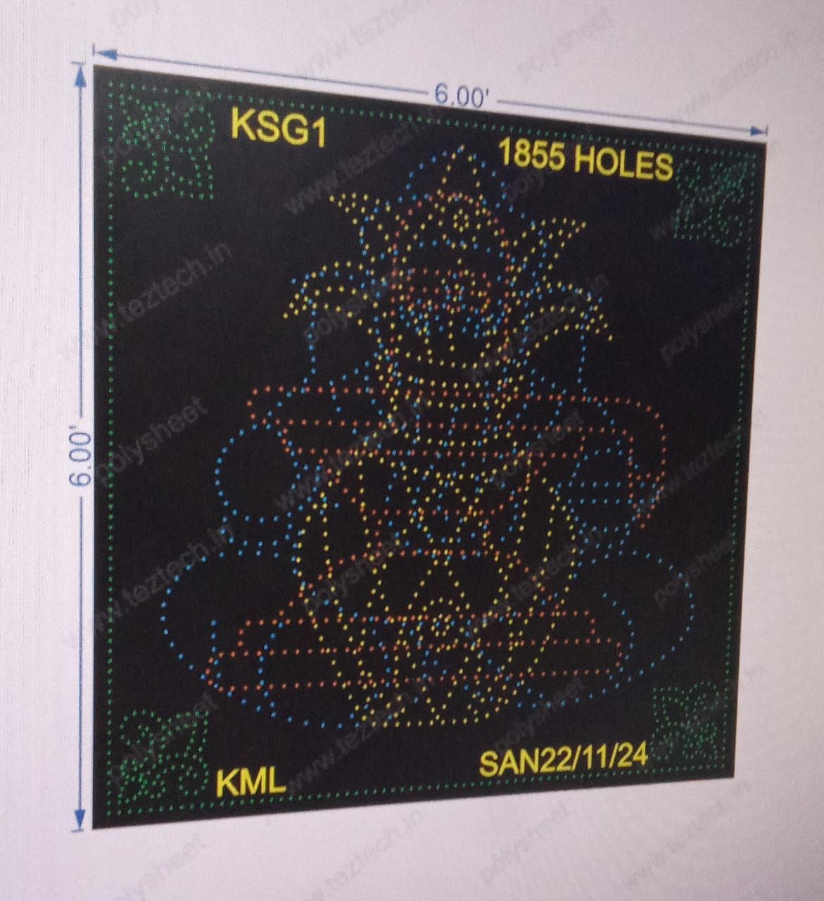 KSG1 KALASH, SHIVLING, GANPATI 6X6 FEET 1855 HOLES
