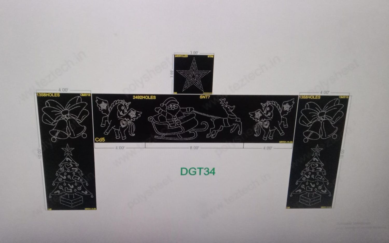 DGT34 DESIGNER GATE 4 PARTS 13X24 FEET 5448 HOLES
