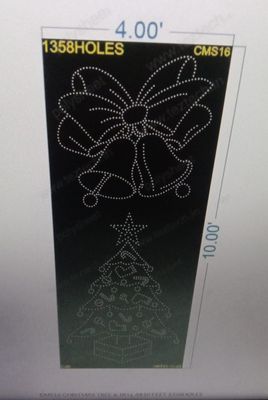 CMS16  CHRITMAS TREE &amp; BELL 4X10 FEET 1358HOLES