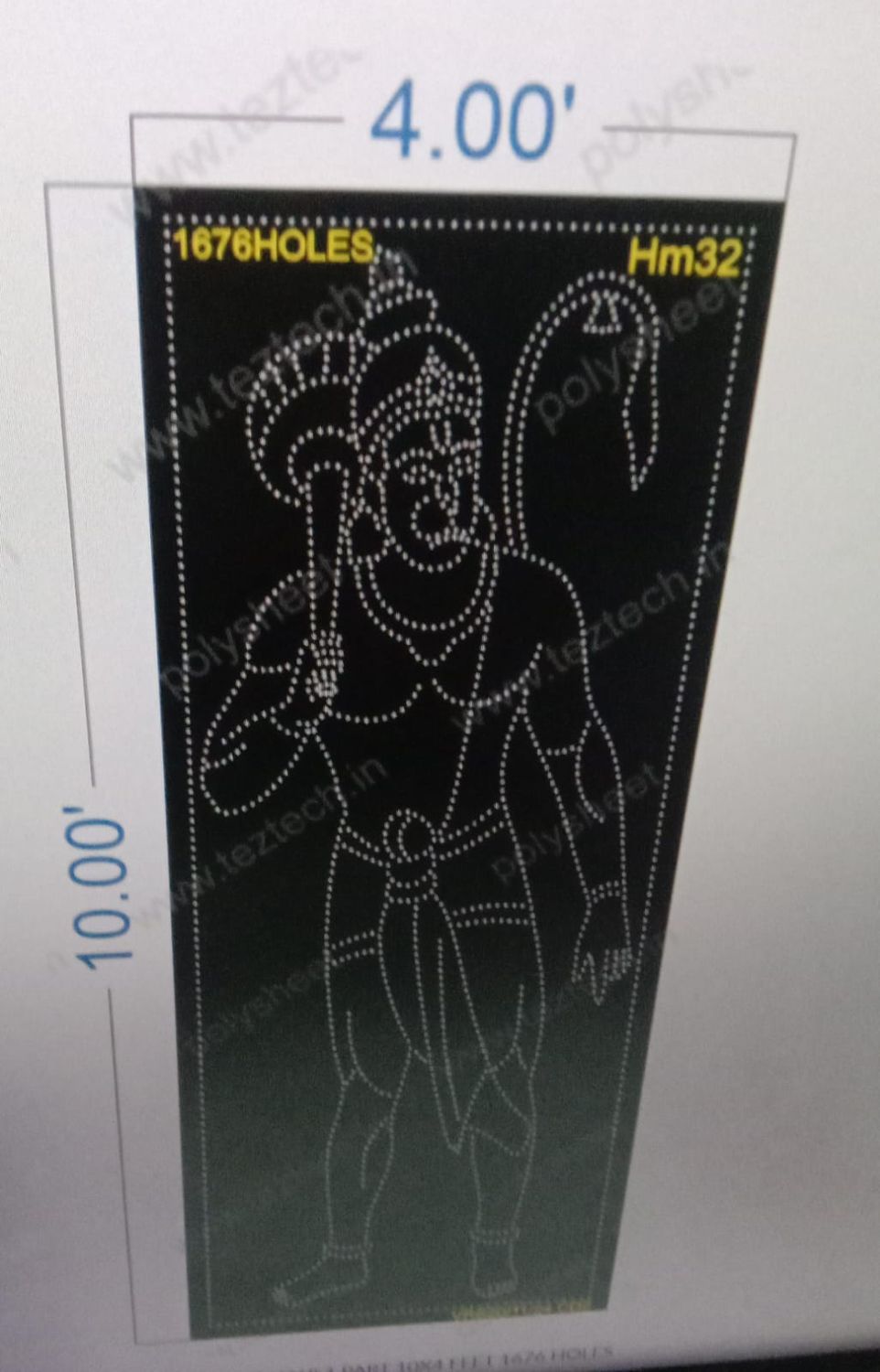 HM32 HANUMANJI 1 PART 10X4 FEET 1676 HOLES
