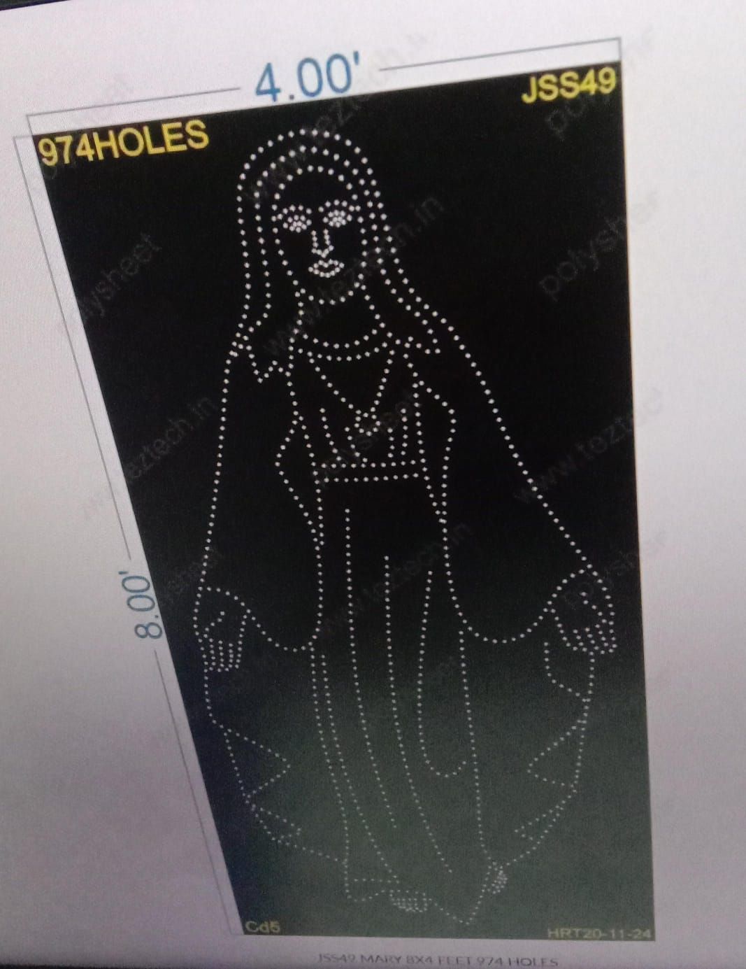 JSS49 MARY  8X4 FEET 974 HOLES