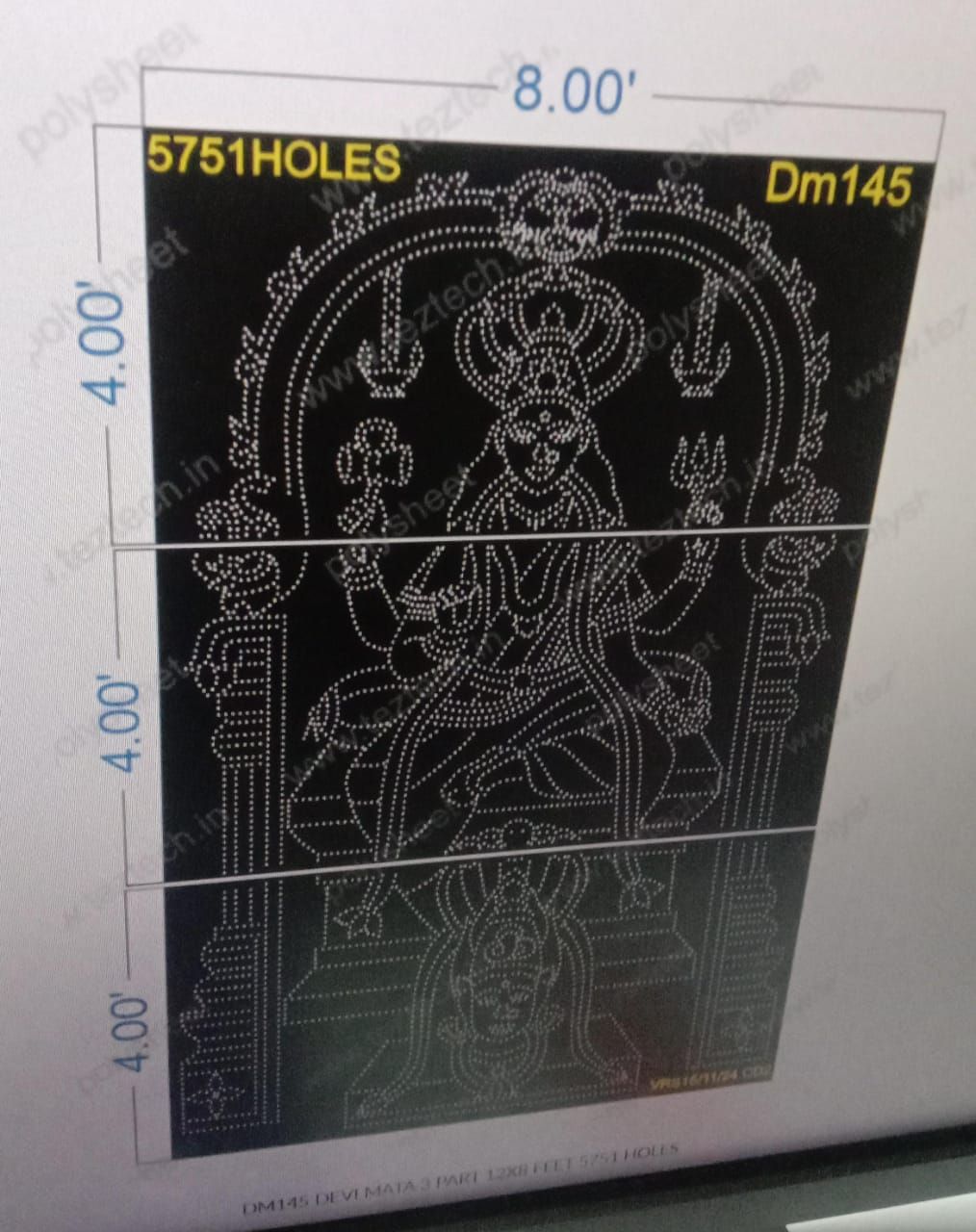 DM145 DEVI MATA 3 PART 12X8 FEET 5751 HOLES