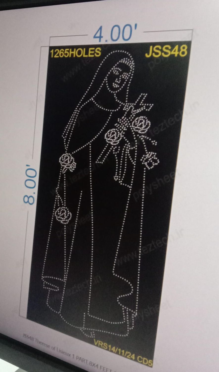 JSS48 Therese of Lisieux 1 PART 8X4 FEET 1265 HOLES