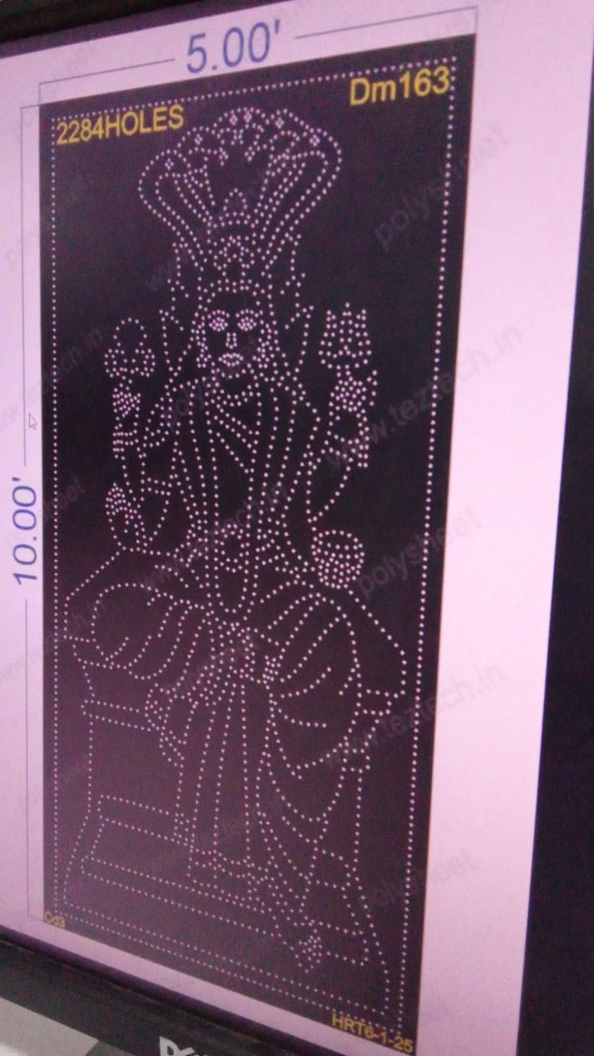 DM163 DEVI MATA  5X10 FEET 2284 HOLES (3 PARTS)