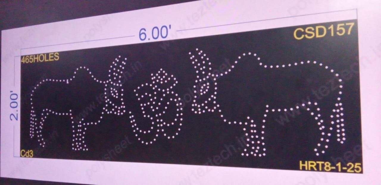 CSD157 CUSTOM DESIGN 1 PART 2X6 FEET 465 HOLES
