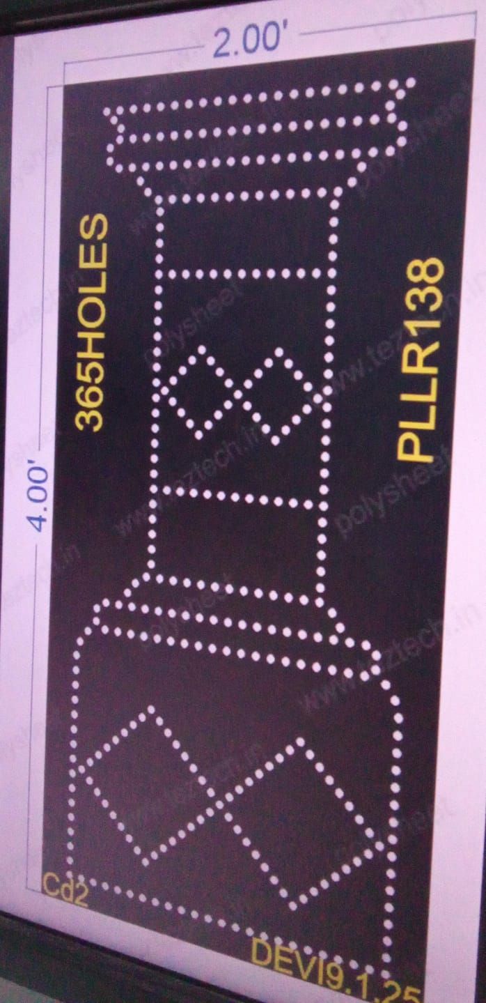 PLLR138 PILLER 1 PART 4X2 FEET 365  HOLES