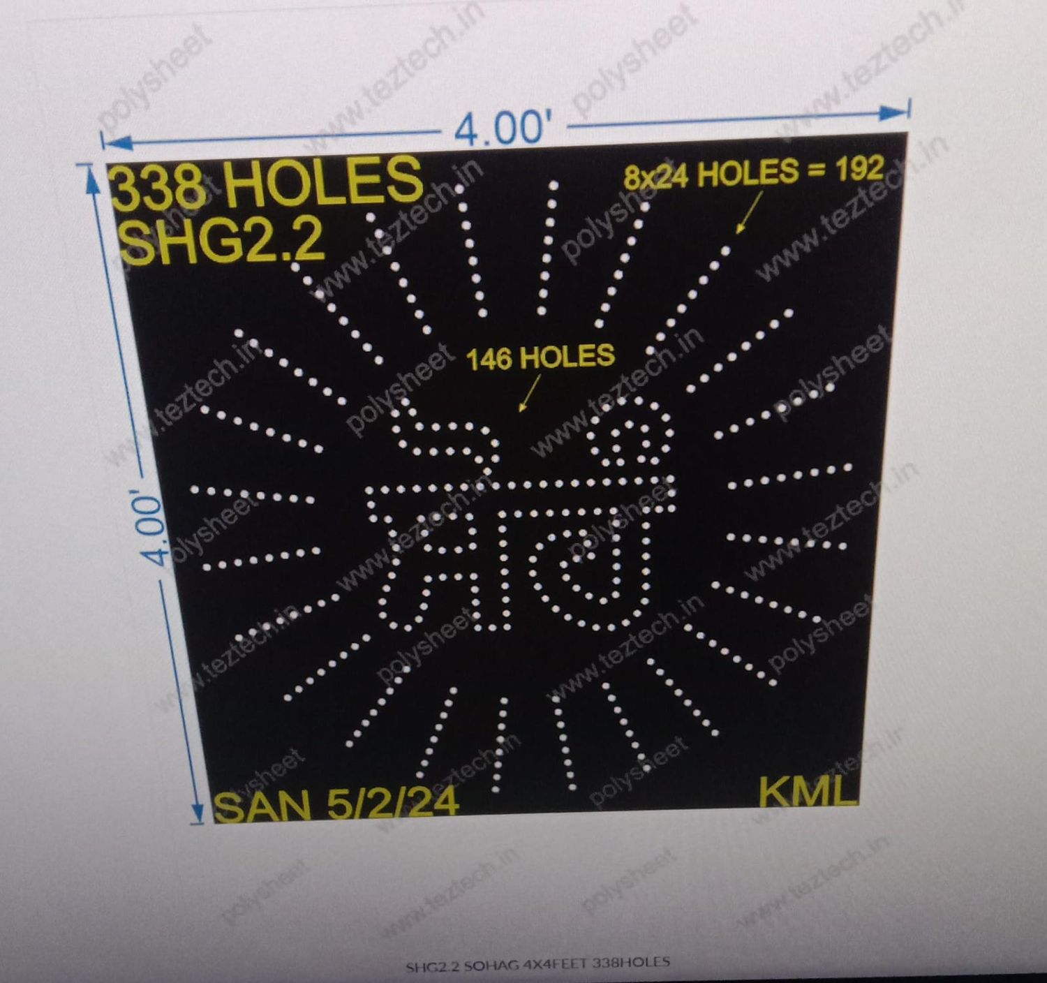 SHG2.2 SOHAG 4X4FEET 338HOLES