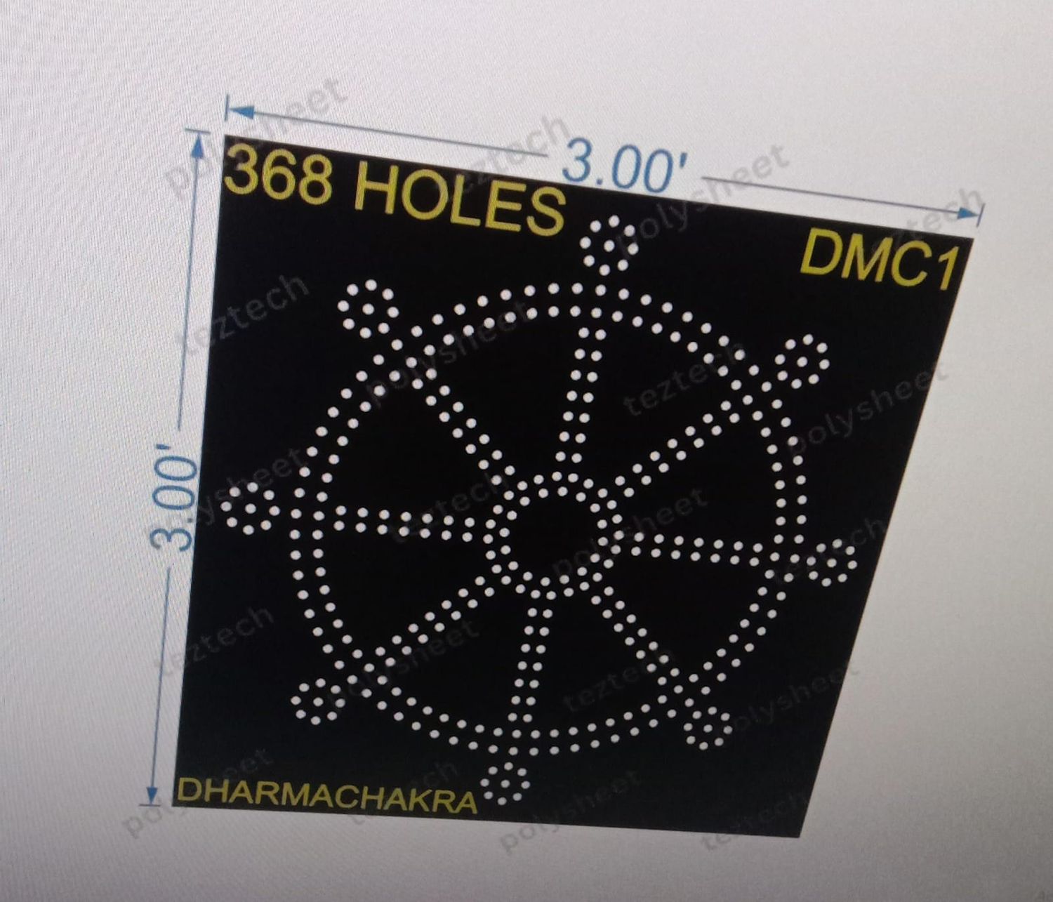 DMC1 DHARMACHAKRA 3X3FT 368 HOLES